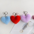 Hot Selling Cheaper fluffy Faux Fur Pom pom Keychain